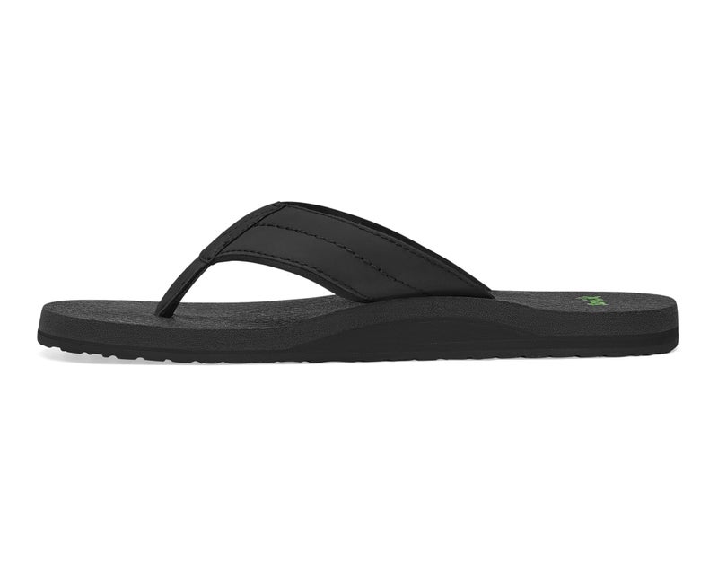 Sanuk Mens Beer Cozy 2 | Flip Flops for Men | Mens Sandals | Beach Sandals | Supportive & Lightweight | Memory Foam Footbed, Black, 12 - Image 3